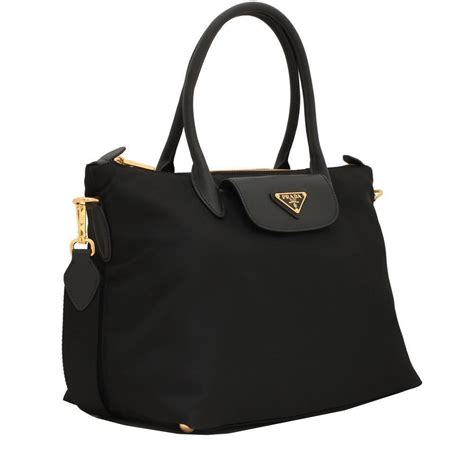 Prada Tessuto Saffian Nylon and Leather Shopping Tote Bag 